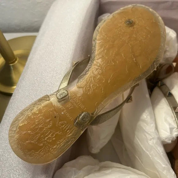 Valentino Garavani Gold Studded Women's Sandals