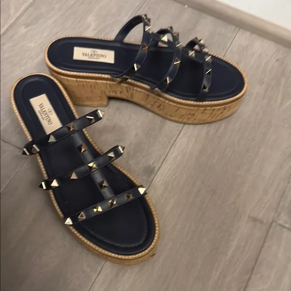 Valentino navy Studded Sandals