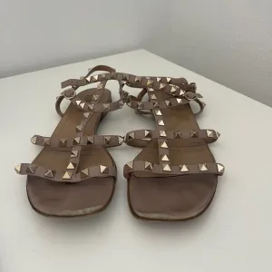 Valentino Rockstud Caged Leather Ankle Strapped Sandal