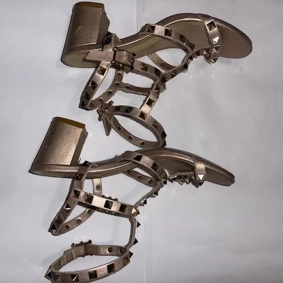 Valentino Women's Gold Studded Sandals