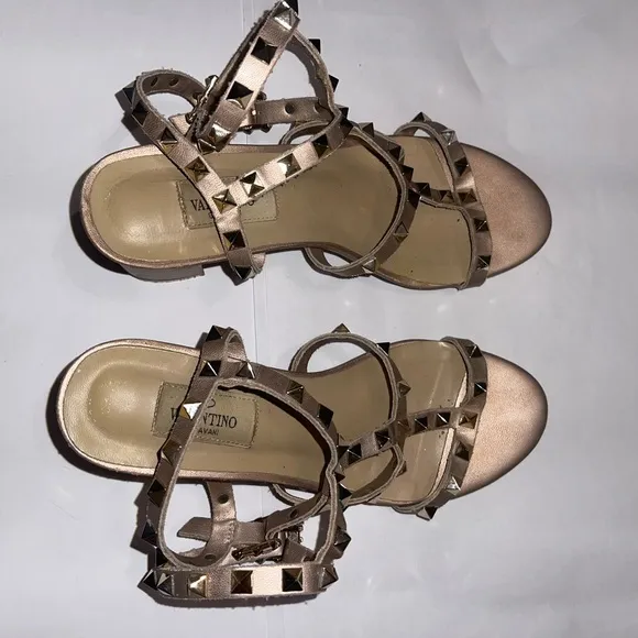 Valentino Women's Gold Studded Sandals