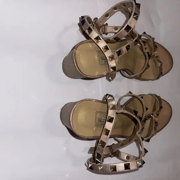 Valentino Women's Gold Studded Sandals