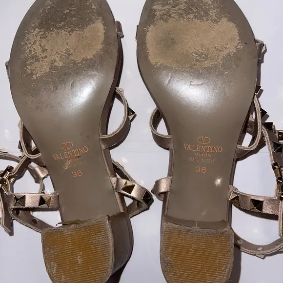 Valentino Women's Gold Studded Sandals