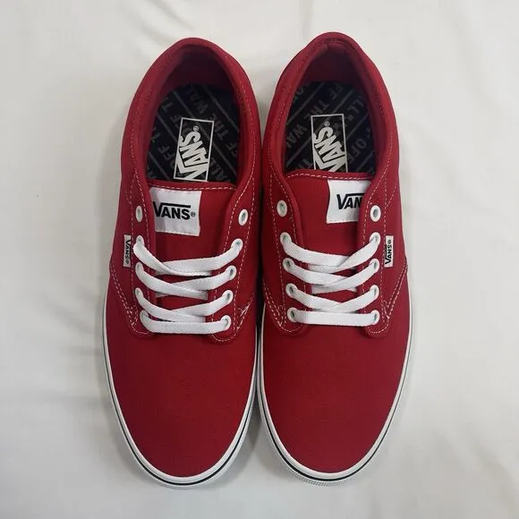 VANS Atwood Checker Sidewall Skater Sneakers Mens 11 RED Laced VN0A5HTRRED Shoes