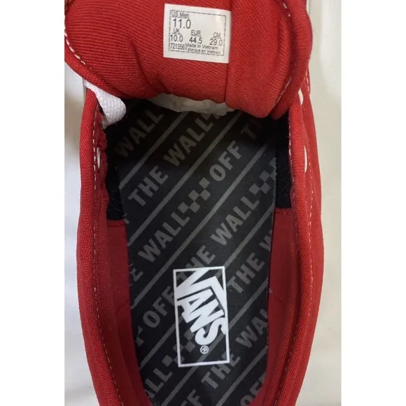 VANS Atwood Checker Sidewall Skater Sneakers Mens 11 RED Laced VN0A5HTRRED Shoes