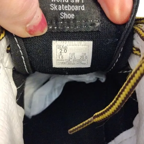 VANS Black Yellow Racer Edge SK8-HI Suede Zip Sneakers Youth Size 2