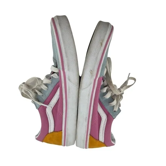 Vans Fuchsia Pink White Color Block Old Skool Sneakers Size 6 Girl's