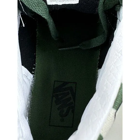 Vans Kids Green/White CHECKERBOARD BULLDOG High Top Sneakers Size 4.5,Skater