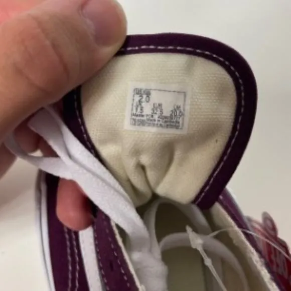 Vans Kids Old Skool Skate Shoe Grape Wine/True White Size 2.0K NEW