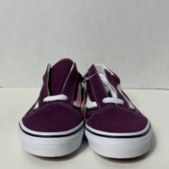 Vans Kids Old Skool Skate Shoe Grape Wine/True White Size 2.0K NEW