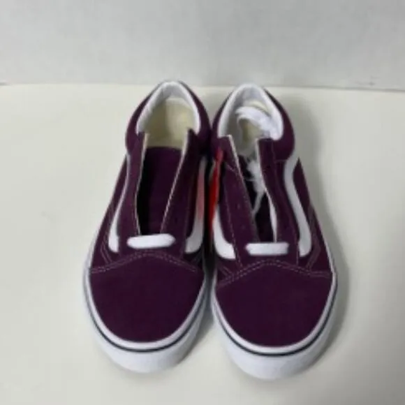 Vans Kids Old Skool Skate Shoe Grape Wine/True White Size 2.0K NEW