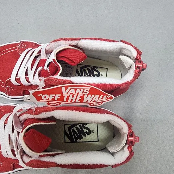 VANS KIDS Sk8-Hi Zip Racing Red/True White VN0A4BV1JV6 Sz 9.5 Toddler NIB