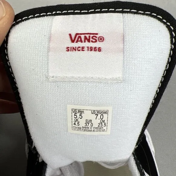 Vans Knu Skool Sneakers Black / White Shoes Unisex Off The Wall Sz M5.5/W7