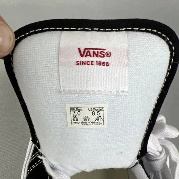 Vans Knu Skool Sneakers Black / White Shoes Unisex Off The Wall Sz M5.5/W7