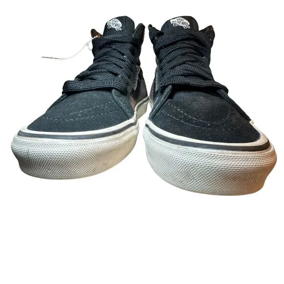 VANS Off The Wall Hi High Top Black Brown Plaid Sneakers Unisex M 8/W 9.5 Skater