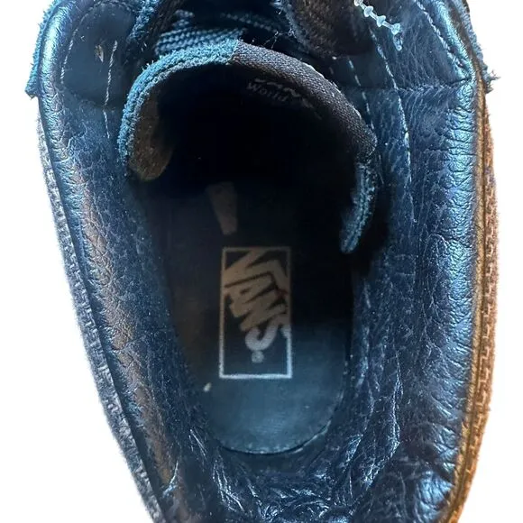 VANS Off The Wall Hi High Top Black Brown Plaid Sneakers Unisex M 8/W 9.5 Skater