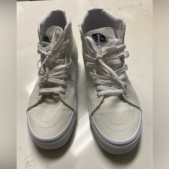 VANS Off The Wall SK8 Hi White High Top Sneakers Unisex Size 9.5/Men's Size 8