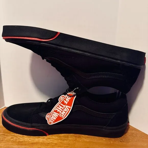 Vans Old Skool Men's 10 Flame Wall Black Suede Sneakers VN0A38G1Q8Q Skater Shoes