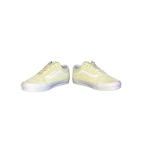Vans Old Skool Pastel Yellow/White Suede Leather Lace Up Skater Sneakers