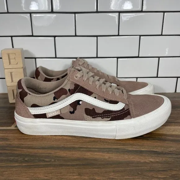 VANS Old Skool Pro Men's Size 7 Shoes Desert Camo UltraCush Low Skater Sneakers
