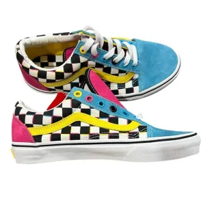 Vans Old Skool Women’s Size 7 Sneakers – Multicolor Checkered Suede Low Top NWT
