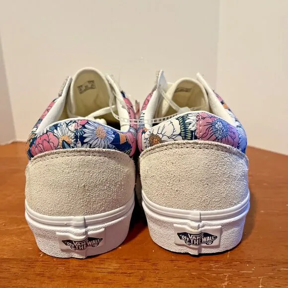 Vans Old Skool Women's Sneakers M 9.5 W 11 Floral Print Multi-Color Suede Upper