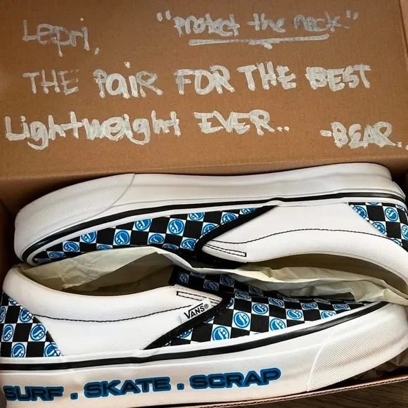VANS • OTW Custom Slip On Checkered Reissued ‘98 Skater Sneakers Shoes