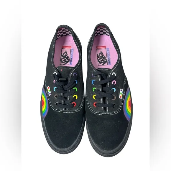 Vans Rainbow Pride Lace Up Low Top Sneakers NWOT 11