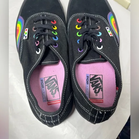 Vans Rainbow Pride Lace Up Low Top Sneakers NWOT 11