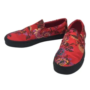 VANS Red Festival Satin Classic Slip On Low Top Waffle Sneaker size 10