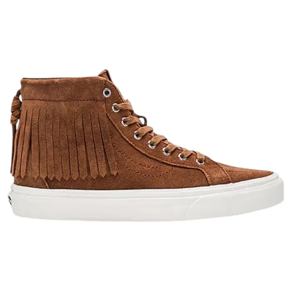 VANS SK-8 HI MOC Brown Suede Moccasin Style Hightop Fringed Lace up Sneakers 8