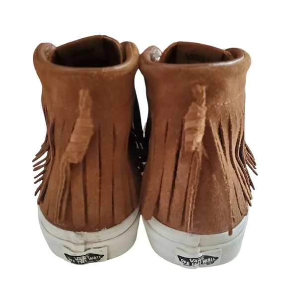 VANS SK-8 HI MOC Brown Suede Moccasin Style Hightop Fringed Lace up Sneakers 8