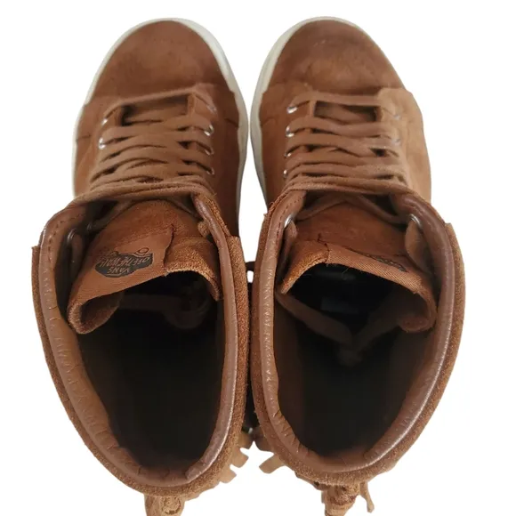 VANS SK-8 HI MOC Brown Suede Moccasin Style Hightop Fringed Lace up Sneakers 8