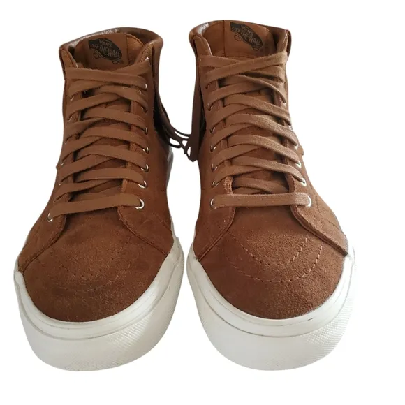 VANS SK-8 HI MOC Brown Suede Moccasin Style Hightop Fringed Lace up Sneakers 8