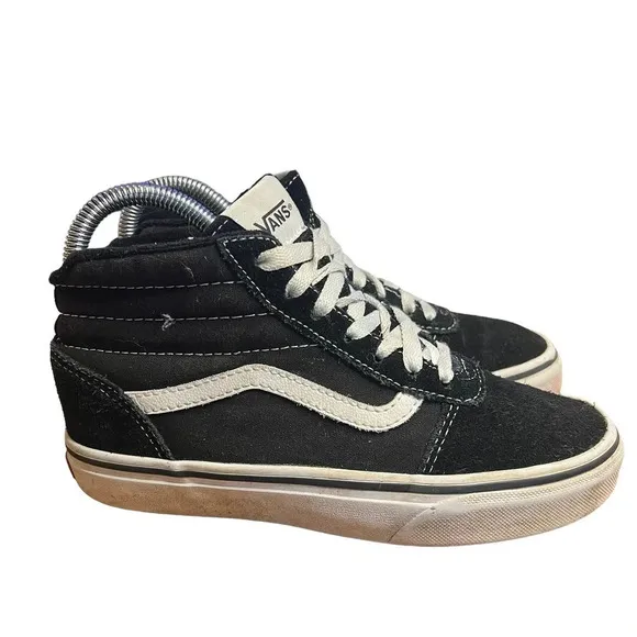 Vans SK8-Hi Black &amp; White High Top Suede Sneakers Kids Size 2.5