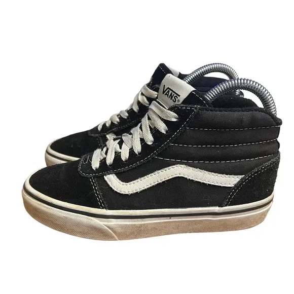 Vans SK8-Hi Black &amp; White High Top Suede Sneakers Kids Size 2.5