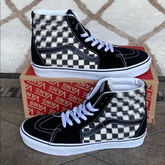 VANS SK8-Hi Blur Check Black/Classic White WMNS