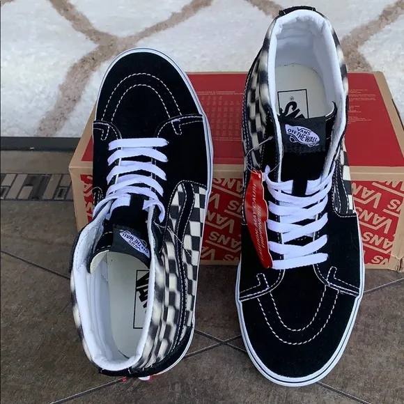 VANS SK8-Hi Blur Check Black/Classic White WMNS