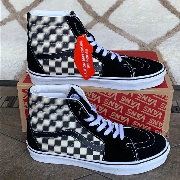 VANS SK8-Hi Blur Check Black/Classic White WMNS