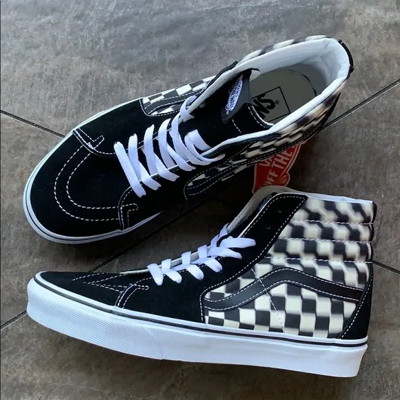 VANS SK8-Hi Blur Check Black/Classic White WMNS