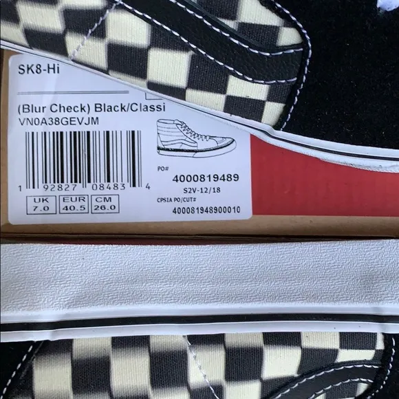 VANS SK8-Hi Blur Check Black/Classic White WMNS