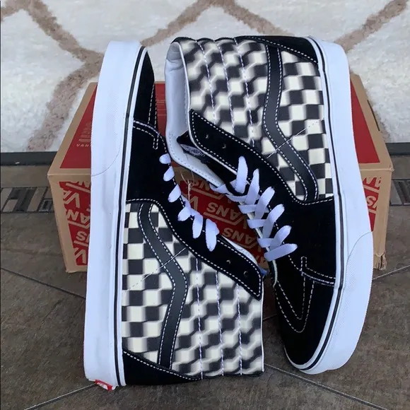 VANS SK8-Hi Blur Check Black/Classic White WMNS