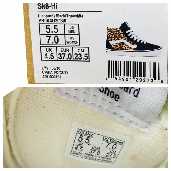Vans Sk8-Hi Leopard Sneakers Black