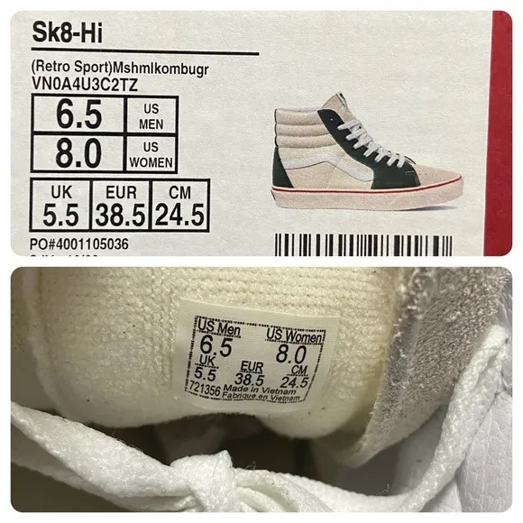Vans Sk8 Hi Retro Sport Skateboard Shoes