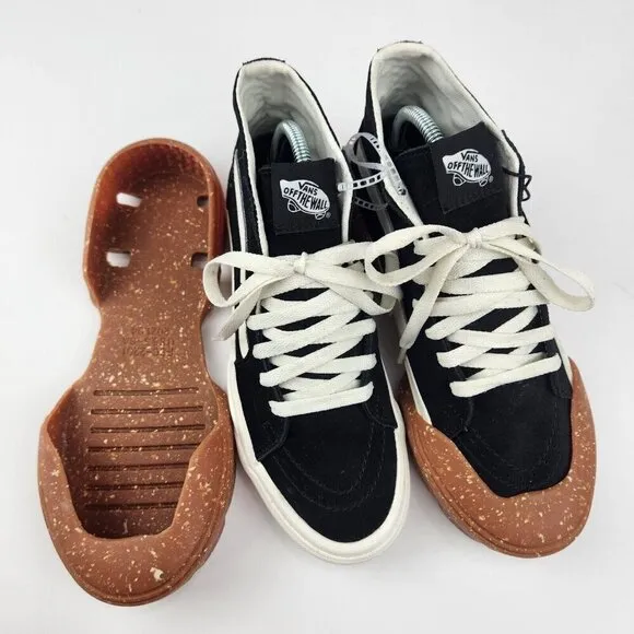VANS Sk8-Hi Tapered Modular Speckled Gum Shoe Sneakers W7 M5.5 NWOB Black Skater