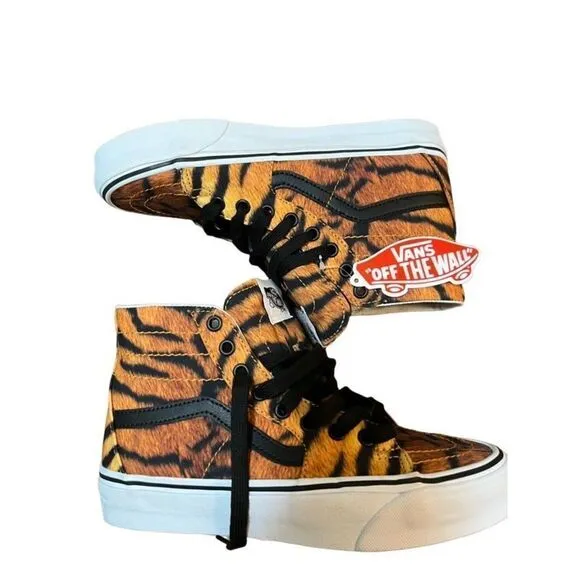 Vans Unisex Tiger Print Sk8-Hi Tapered Athletic Sneakers Size 6(M) 7(W) NEW