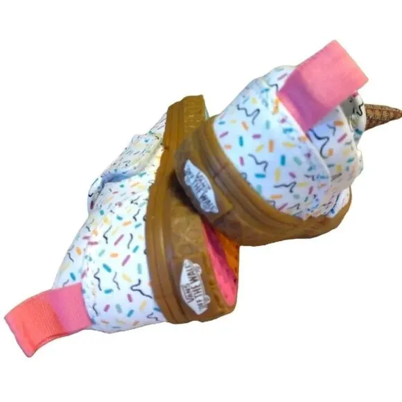 VANS White Pink Ice Cream Cone Slip On Sneakers Toddler's Size 4.5