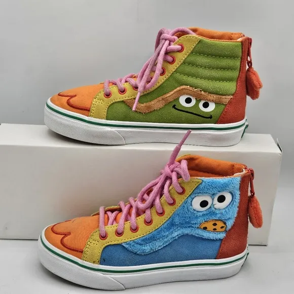 Vans x SESAME STREET SK8-Hi Zip Kids 2 Limited Edition cookie monster &amp; grouch