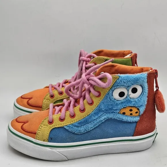 Vans x SESAME STREET SK8-Hi Zip Kids 2 Limited Edition cookie monster &amp; grouch