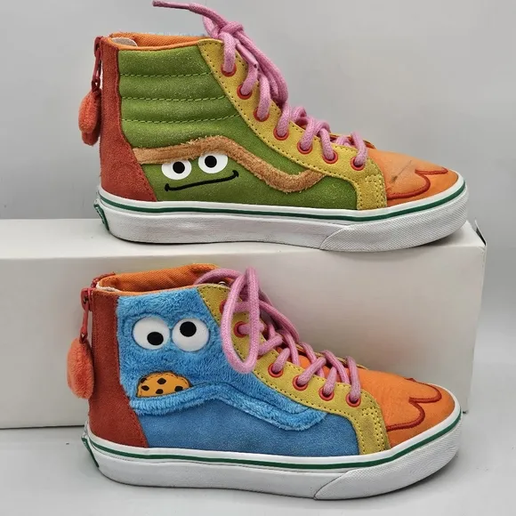 Vans x SESAME STREET SK8-Hi Zip Kids 2 Limited Edition cookie monster &amp; grouch